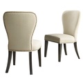 Alaterre Furniture Savoy Upholstered Dining Chairs, Cream (Set of 2) ANSV02FDC